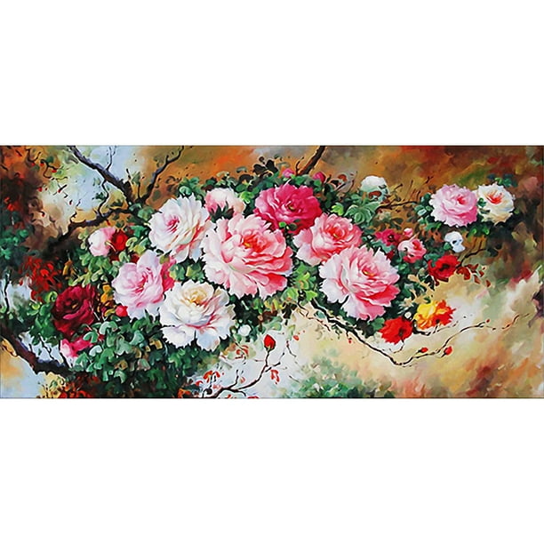 5D DIY Full Drill Diamond Painting Flowers Cross Stitch Embroidery Mosaic Kit